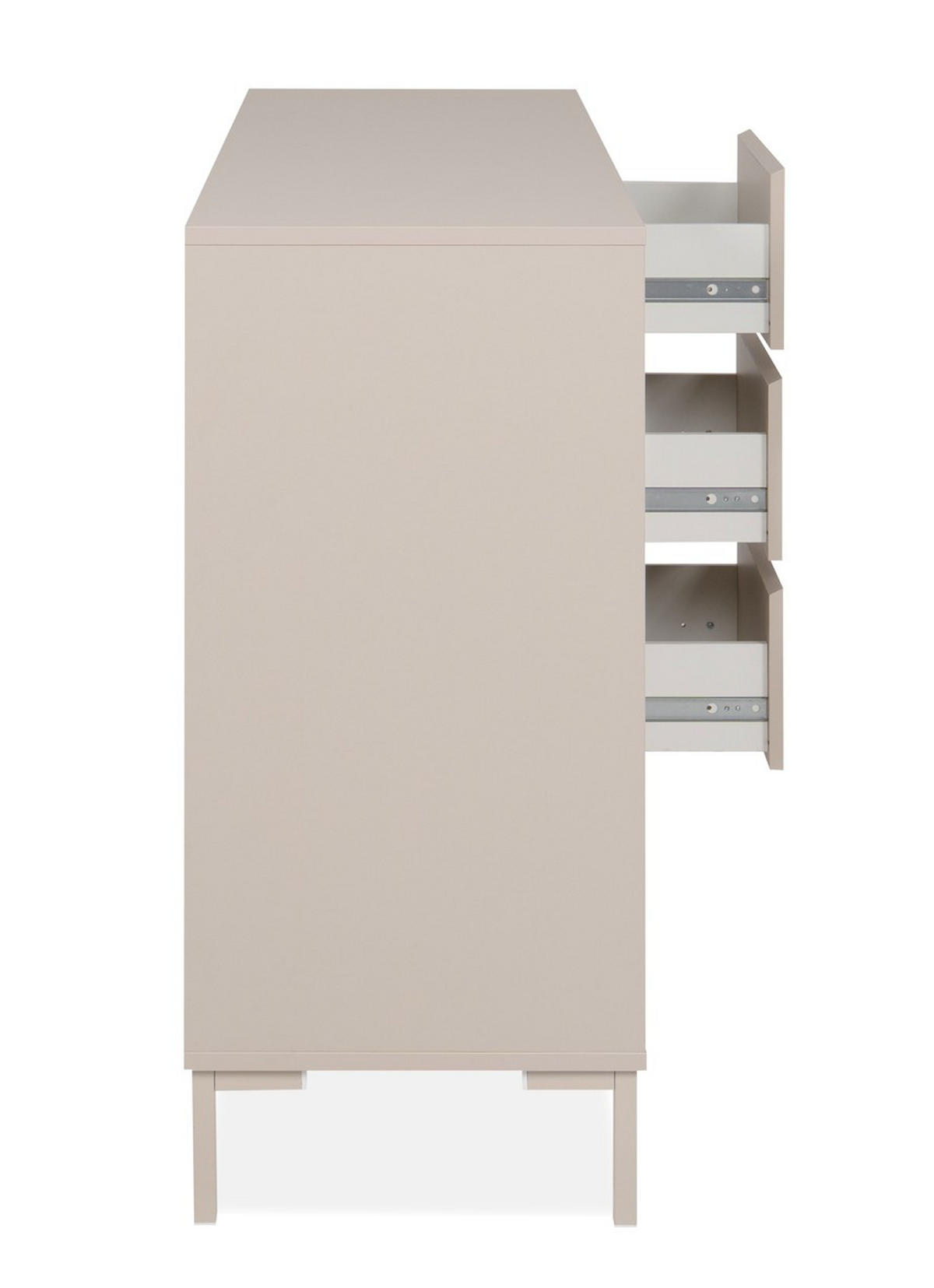 KOMMODE , 120/87/40 cm, 3 Schublade(n)  - Kaschmir, Design, Holzwerkstoff/Metall (120/87/40cm) - MID.YOU