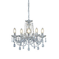 KRISTALL-HÄNGELEUCHTE 48/120 cm   - Chromfarben, KONVENTIONELL, Glas/Kunststoff (48/120cm) - Searchlight