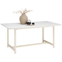 ESSTISCH 180/90/76 cm teilmassiv  Holz, Metall, Holzwerkstoff rechteckig Weiss, Eschefarben  - Weiss/Eschefarben, Modern, Holz/Holzwerkstoff (180/90/76cm) - Lomoco