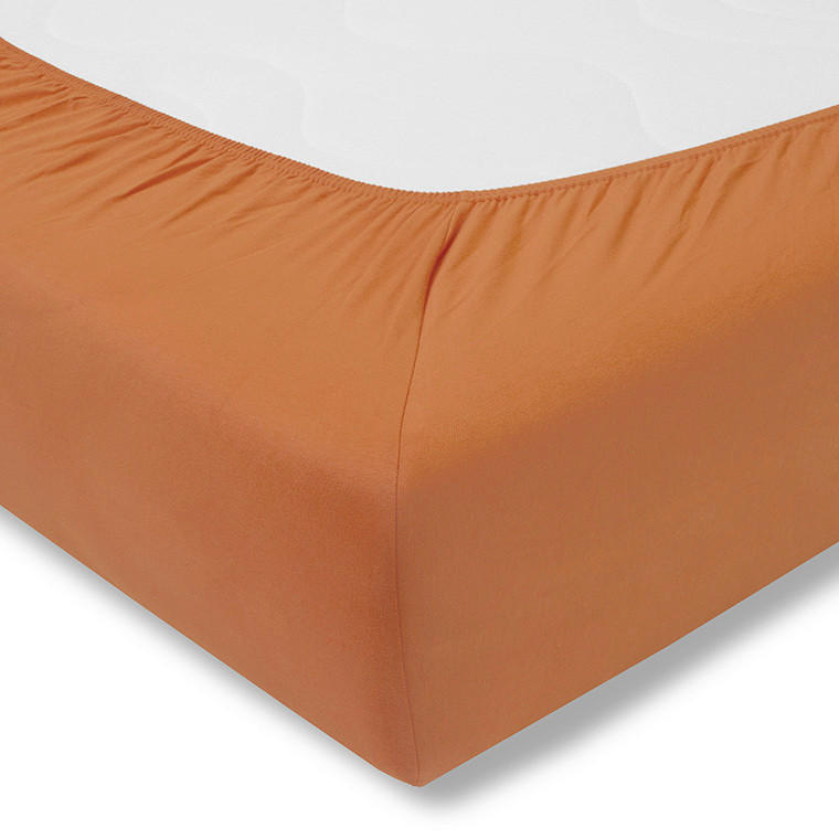 SPANNLEINTUCH 100/200 cm Single-Jersey  - Terracotta, Basics, Textil (100/200cm) - Estella