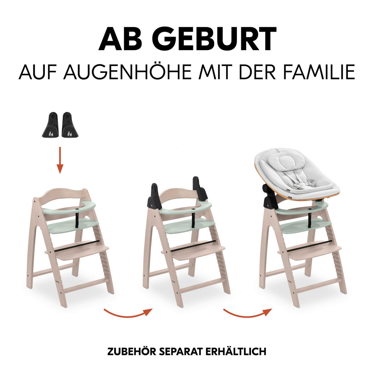 HOCHSTUHL Arketa Beech  - Weiß/Mintgrün, Basics, Holz (48/79/54cm) - Hauck