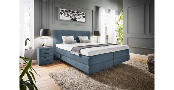 BOXSPRINGBETT 160/200 cm  in Blau  - Blau, KONVENTIONELL, Holz/Textil (160/200cm) - Dieter Knoll