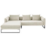 ECKSOFA  in Cord Creme  178/284 cm  - Creme/Schwarz, KONVENTIONELL, Textil/Metall (178/284cm) - Hom`in