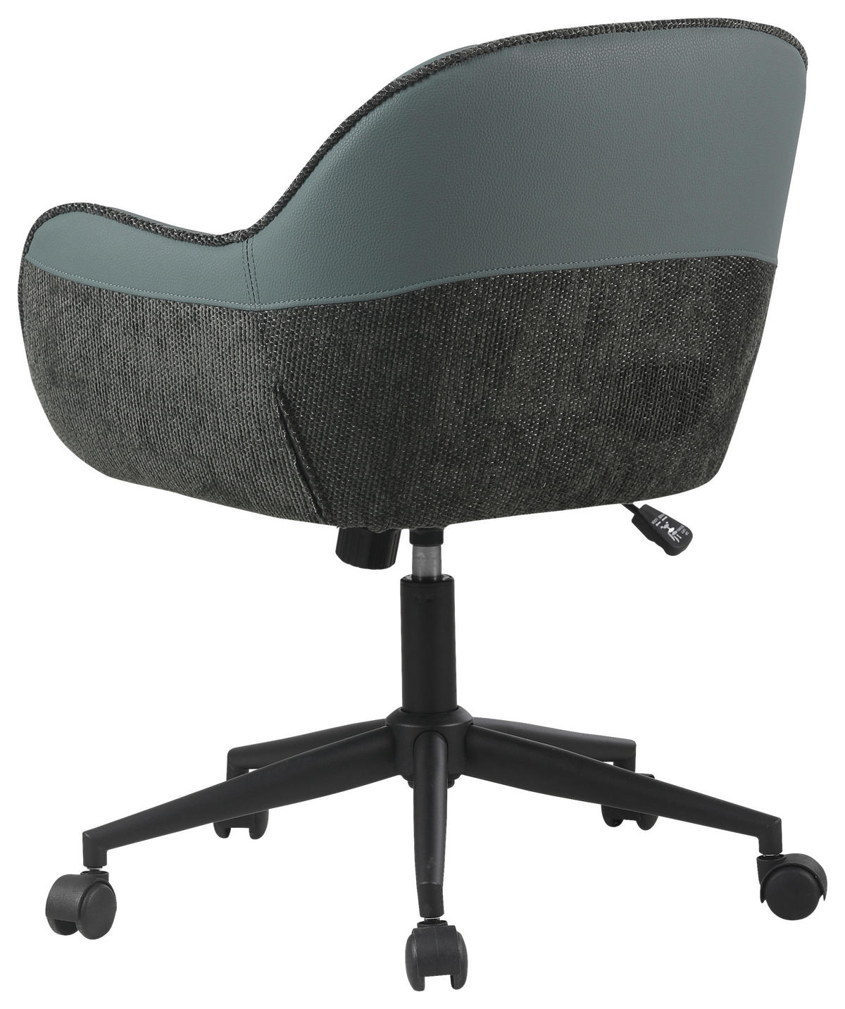 DREHSTUHL  in Lederlook, Webstoff Grün, Anthrazit  - Anthrazit/Schwarz, MODERN, Kunststoff/Textil (61/79-86,5/59cm) - Stylife