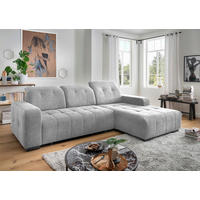 ECKSOFA Vicari Grau Chenille  - Schwarz/Grau, MODERN, Textil/Metall (185/292cm) - Livetastic