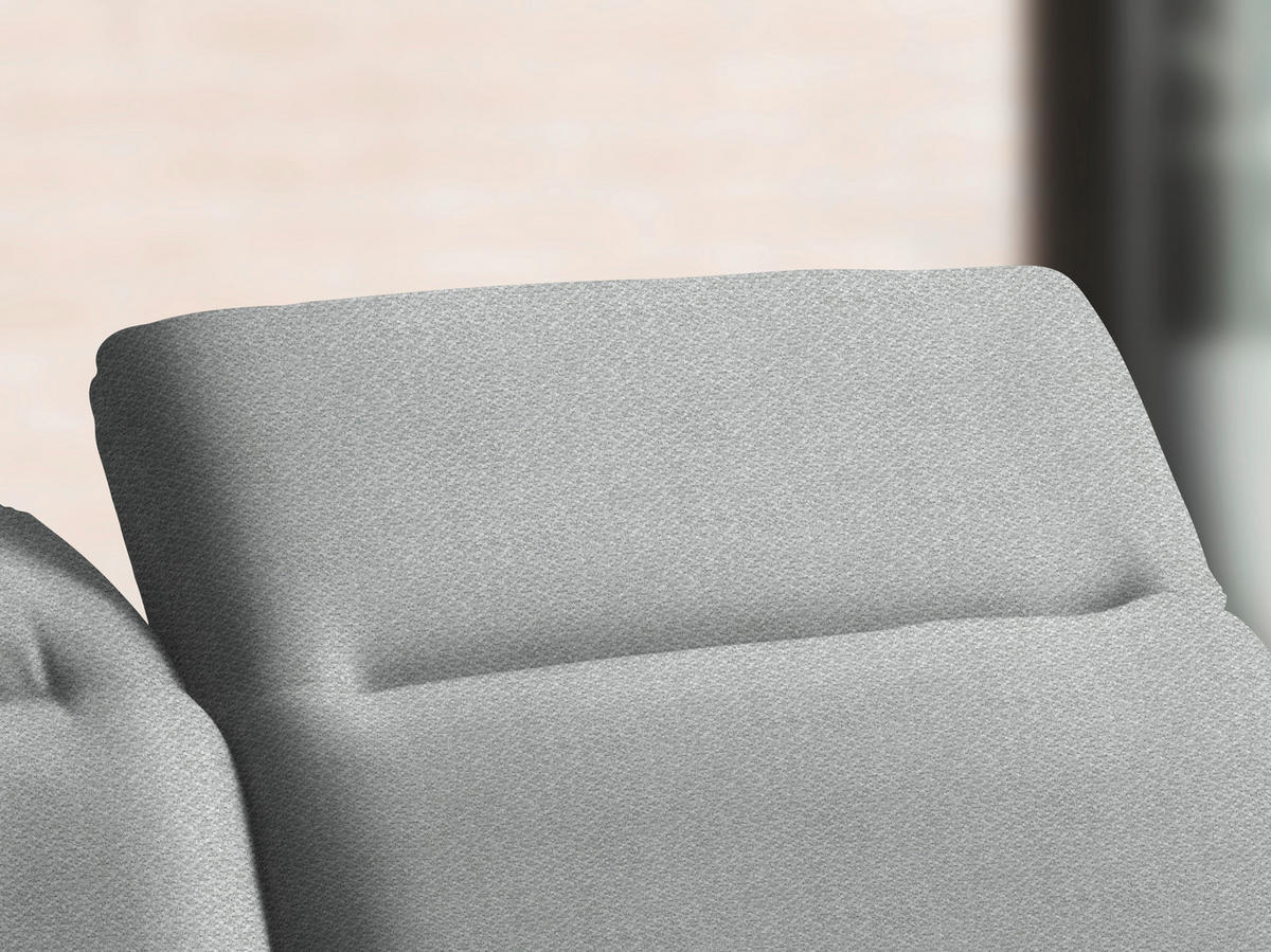 ECKSOFA in Chenille Hellgrau  - Hellgrau/Schwarz, Design, Textil/Metall (289/180cm) - Stylife