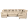 WOHNLANDSCHAFT in Lederlook Beige  - Beige/Schwarz, Konventionell, Kunststoff/Textil (165/333/216cm) - Livetastic