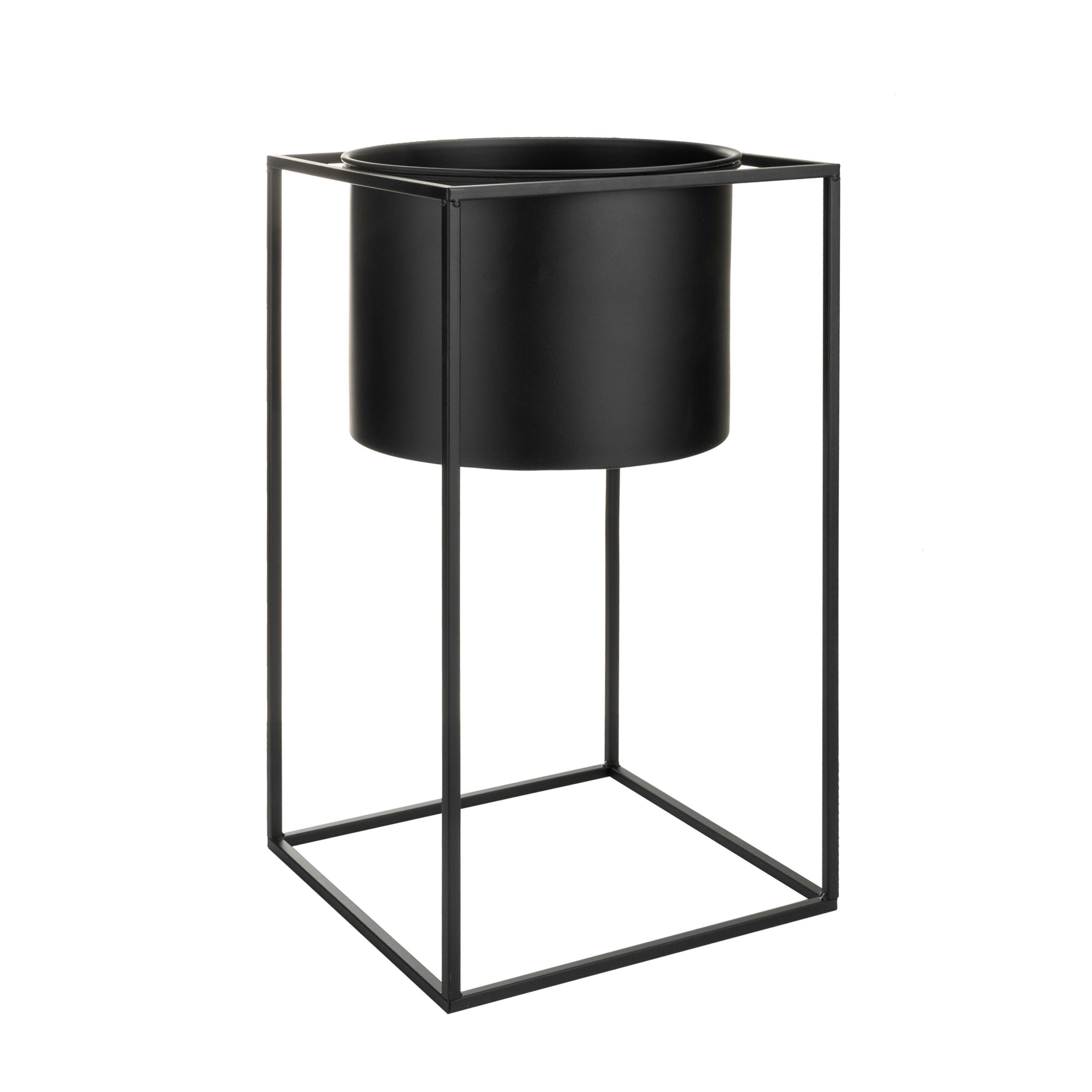 PFLANZENTOPF   - Schwarz, Trend, Metall (32/60/32cm) - Ambia Home