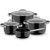 KOCHTOPFSET Fusiontec Mineral Pro 4-teilig  - Schwarz, Basics, Metall (60/30/33cm) - WMF