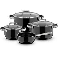 KOCHTOPFSET Fusiontec Mineral Pro 4-teilig  - Schwarz, Basics, Metall (60/30/33cm) - WMF