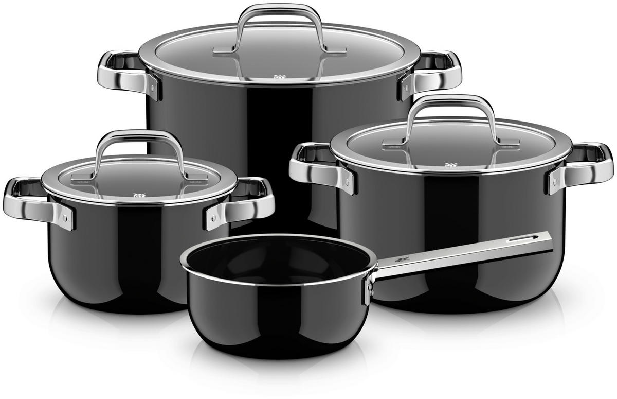 KOCHTOPFSET Fusiontec Mineral Pro 4-teilig  - Schwarz, Basics, Metall (60/30/33cm) - WMF