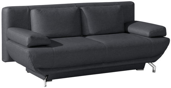 SCHLAFSOFA in Echtleder Anthrazit - Chromfarben/Anthrazit, Design, Leder/Metall (210/87/97cm) - Dieter Knoll
