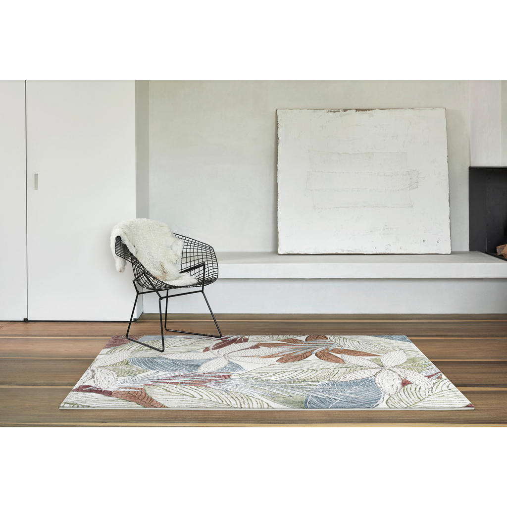 Thumbnail - Novel Webteppich Catania, Creme, Hellgrün, Hellbraun, Textil, Floral, rechteckig, 120x170 cm, Oeko-Tex® Standard 100, fü...