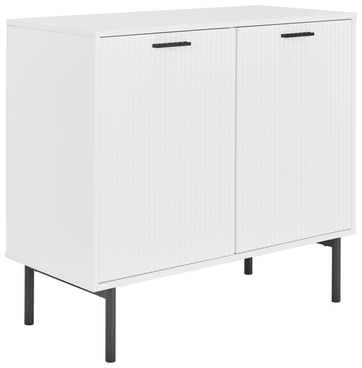 ŠIROKÁ KOMODA, černá, bílá, 90/80/40 cm - bílá/černá, Design, kov/kompozitní dřevo (90/80/40cm) - MID.YOU