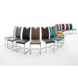 SCHWINGSTUHL  in Edelstahl Lederlook  - Edelstahlfarben/Creme, Design, Textil/Metall (42/103/55cm) - Novel