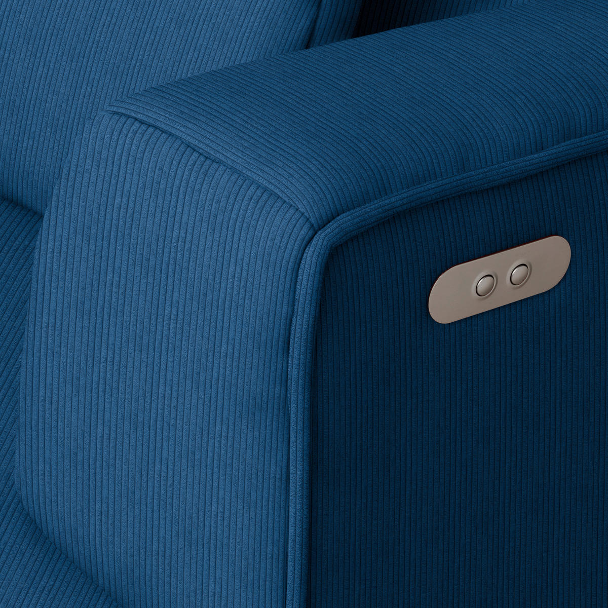 ECKSOFA Royalblau Feincord Zierkissen, Rückenkissen, Sitzvorzug  - Royalblau/Schwarz, Design, Kunststoff/Textil (288/188cm) - Welnova