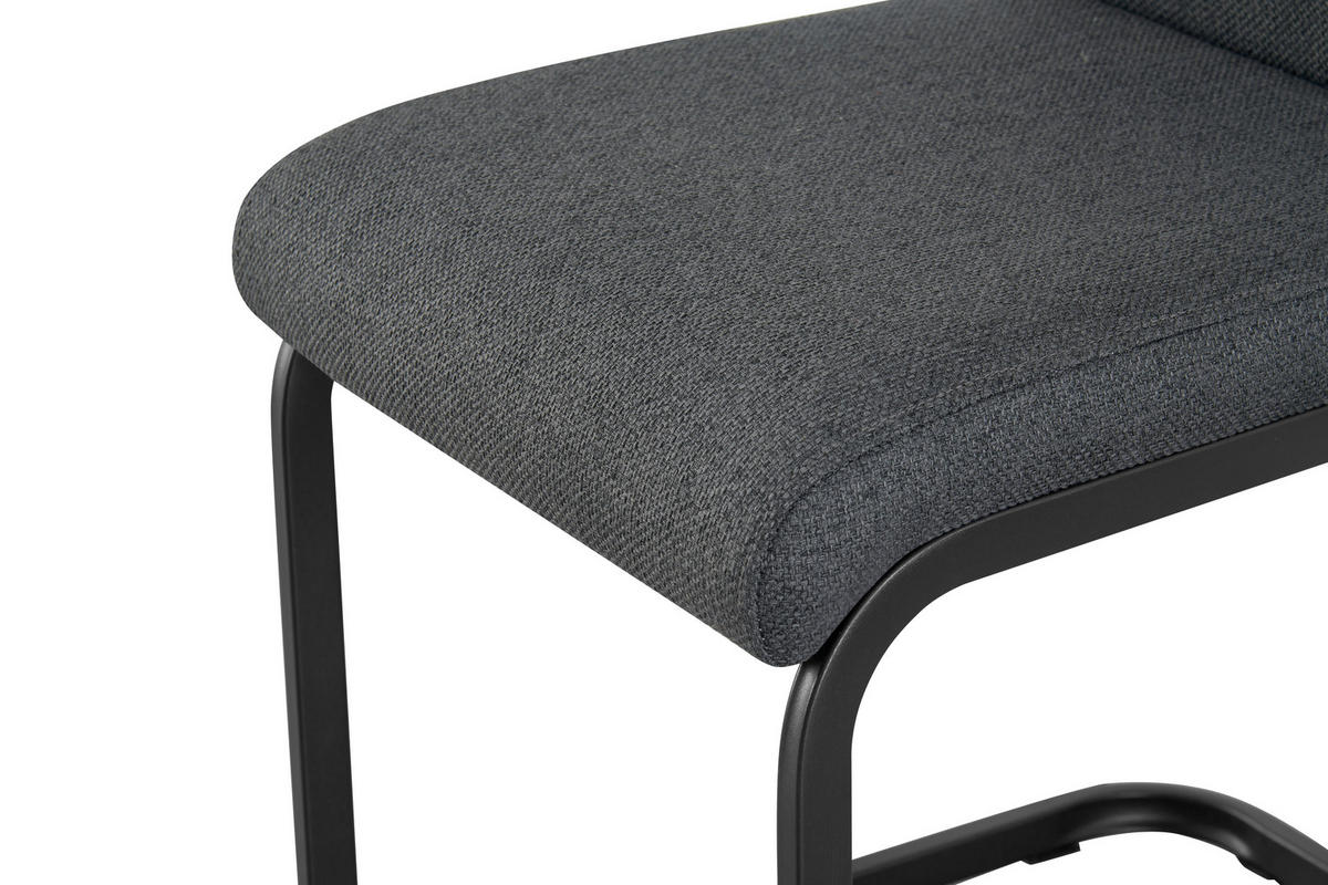 SCHWINGSTUHL-SET 2 Stück  in Webstoff  - Anthrazit/Schwarz, MODERN, Textil/Metall (43/98/59cm) - MID.YOU