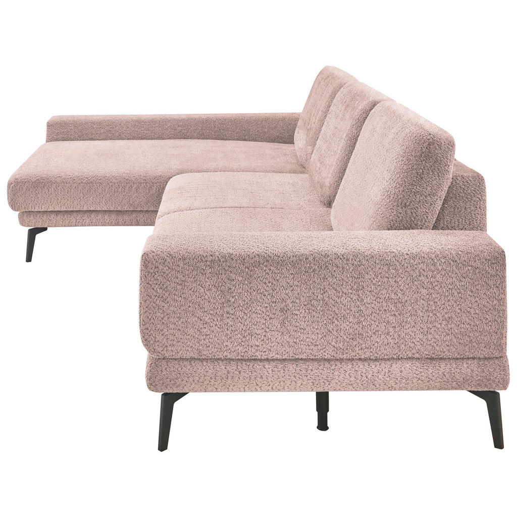 Thumbnail - SetOne by Musterring Ecksofa, Rosa, Textil, 3-Sitzer, Ottomane links, L-Form, 294x184 cm, Made in EU, Typenauswahl, Fußa...