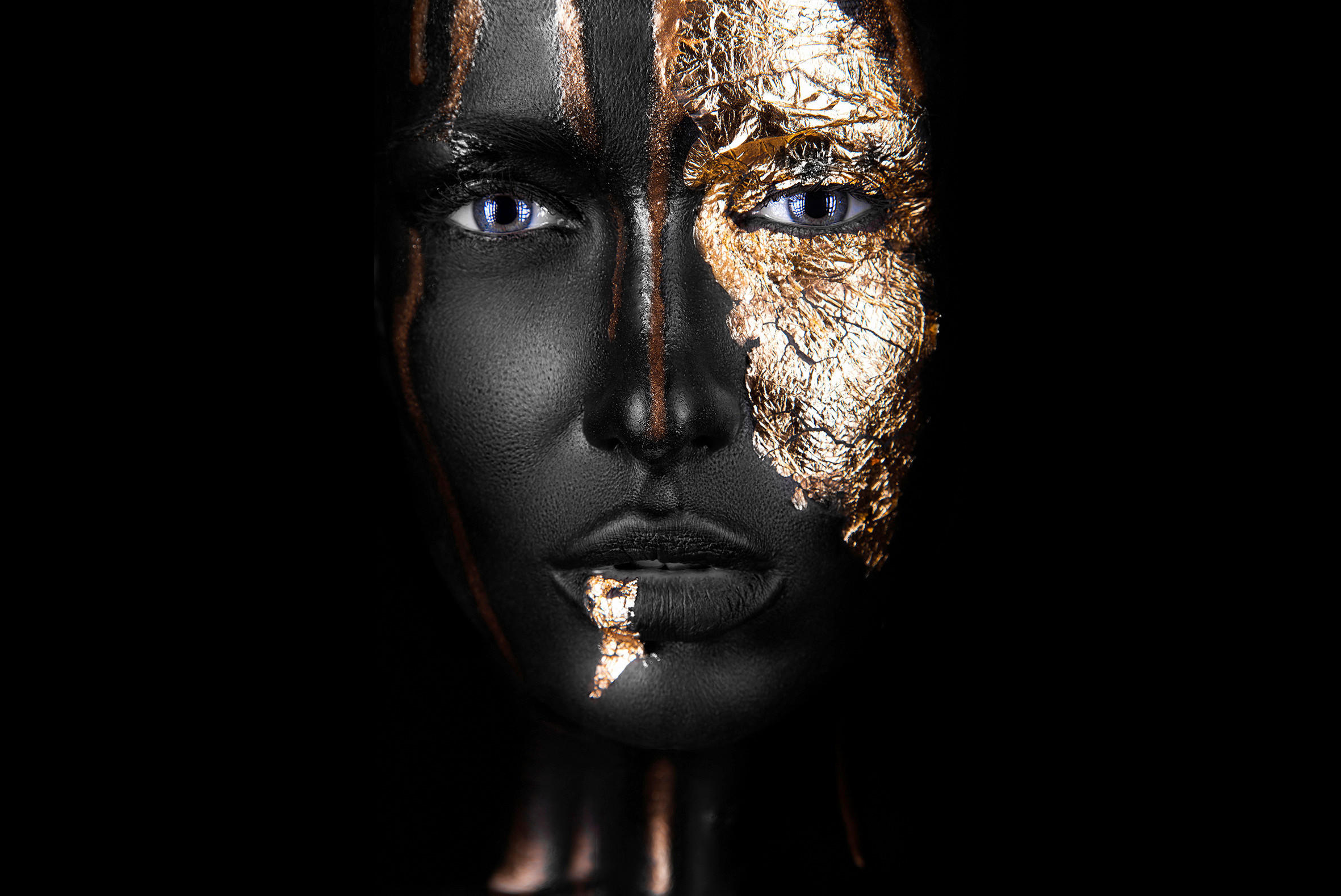 BILD 150/100 cm  - Goldfarben/Schwarz, Design, Kunststoff (150/100cm)