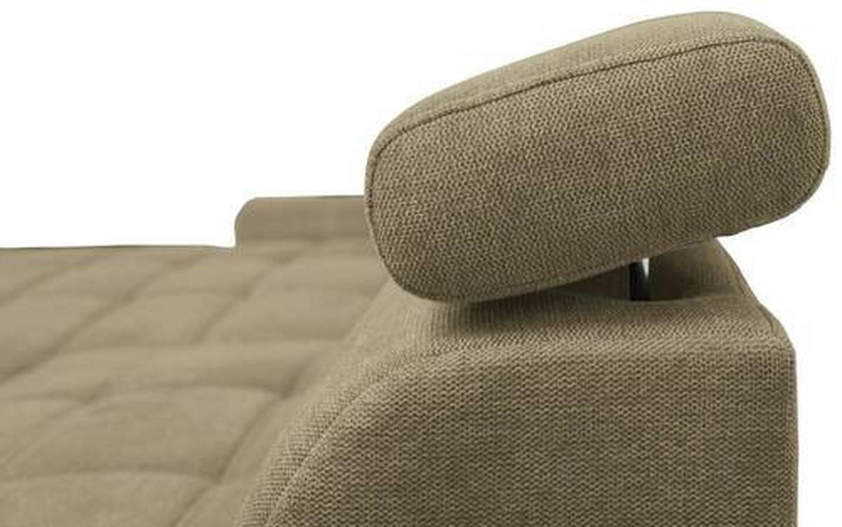 Wohnlandschaft inkl.Funktionen in Webstoff Taupe  173/276 cm  - Taupe/Schwarz, LIFESTYLE, Kunststoff/Textil (173/276cm) - Stylife