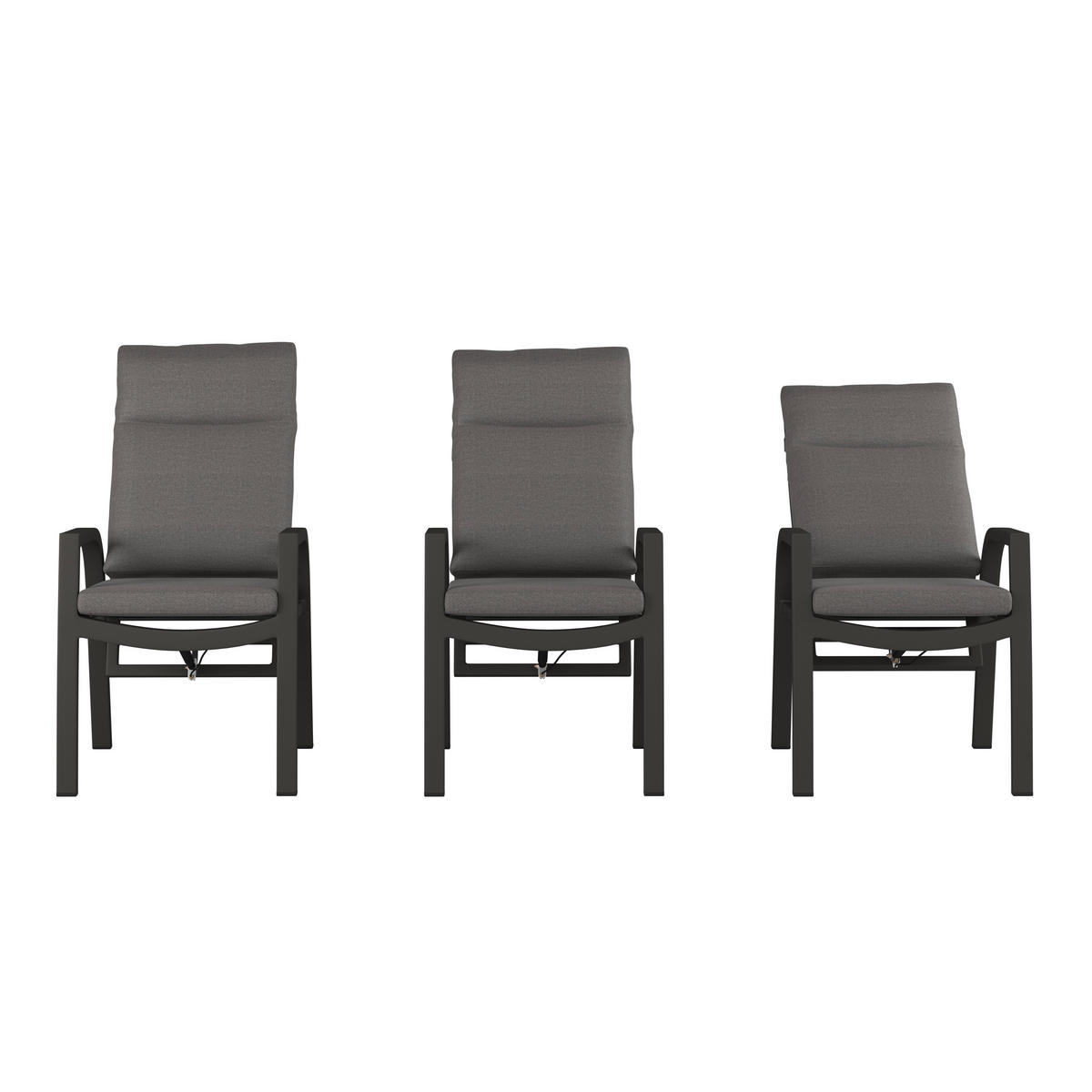 RELAXSESSEL in Metall, Textil Anthrazit, Schwarz, Dunkelgrau  - Dunkelgrau/Anthrazit, KONVENTIONELL, Textil/Metall (59/110/67cm) - Ambia Garden