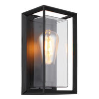 AUßENLEUCHTE 13/12,2/24,8 cm   - Klar/Schwarz, KONVENTIONELL, Kunststoff/Metall (13/12,2/24,8cm) - Globo