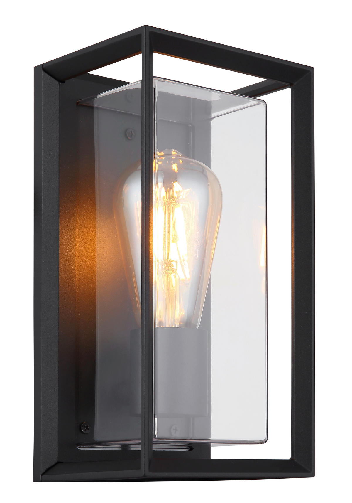 AUßENLEUCHTE 13/12,2/24,8 cm   - Klar/Schwarz, KONVENTIONELL, Kunststoff/Metall (13/12,2/24,8cm) - Globo