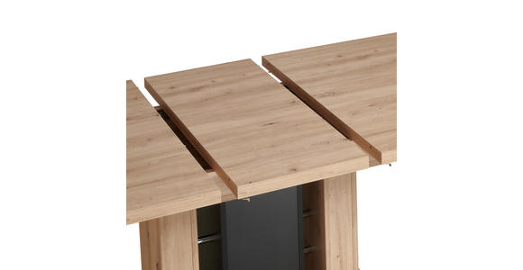 ESSTISCH 140-180/90/75 cm Nachbildung  Holzwerkstoff ausziehbar rechteckig Schwarz, Eiche Artisan  - Schwarz/Eiche Artisan, KONVENTIONELL, Holzwerkstoff (140-180/90/75cm) - Carryhome