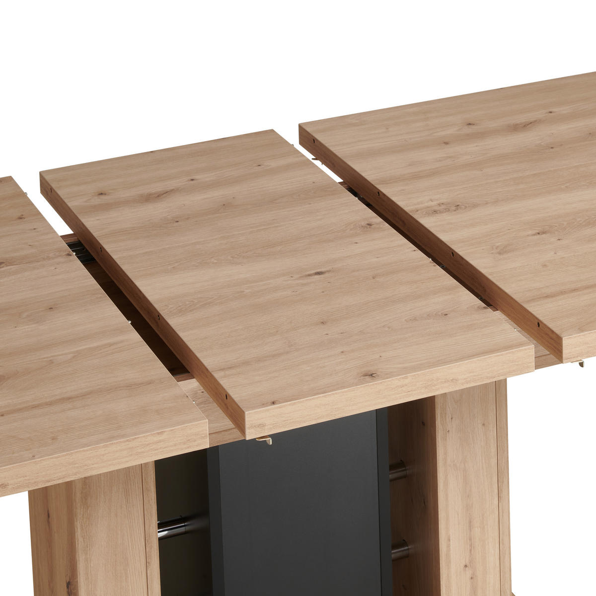 ESSTISCH 140-180/90/75 cm Nachbildung  Holzwerkstoff ausziehbar rechteckig Schwarz, Eiche Artisan  - Schwarz/Eiche Artisan, Konventionell, Holzwerkstoff (140-180/90/75cm) - Carryhome