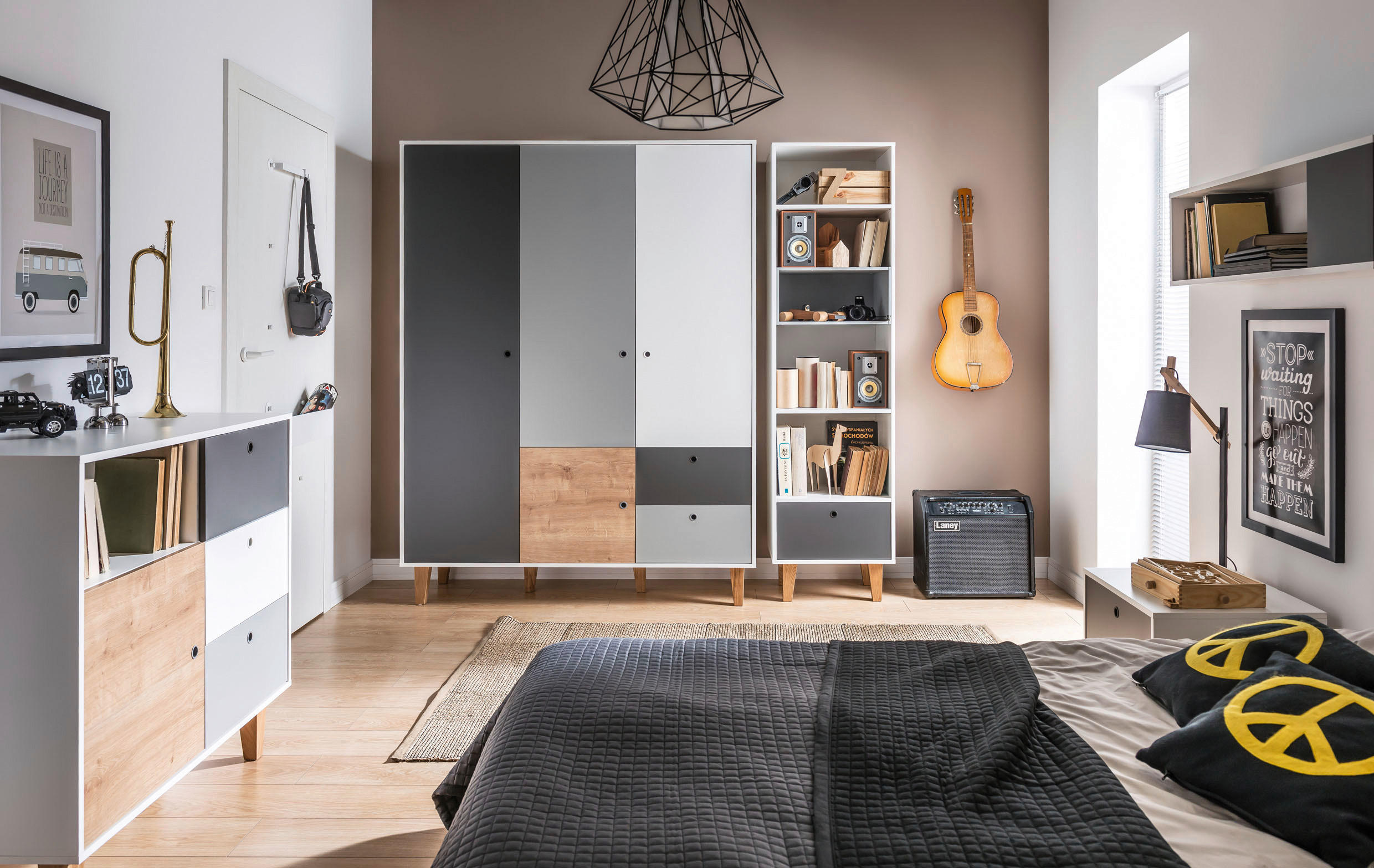 KOMMODE  in 103,5/96,5/45 cm  - Eichefarben/Graphitfarben, MODERN, Holz/Holzwerkstoff (103,5/96,5/45cm) - MID.YOU