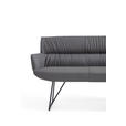 SITZBANK 200/89/66 cm Echtleder Anthrazit, Schwarz  - Anthrazit/Schwarz, Design, Leder/Metall (200/89/66cm) - Dieter Knoll