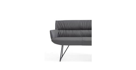SITZBANK 200/89/66 cm Echtleder Anthrazit, Schwarz  - Anthrazit/Schwarz, Design, Leder/Metall (200/89/66cm) - Dieter Knoll