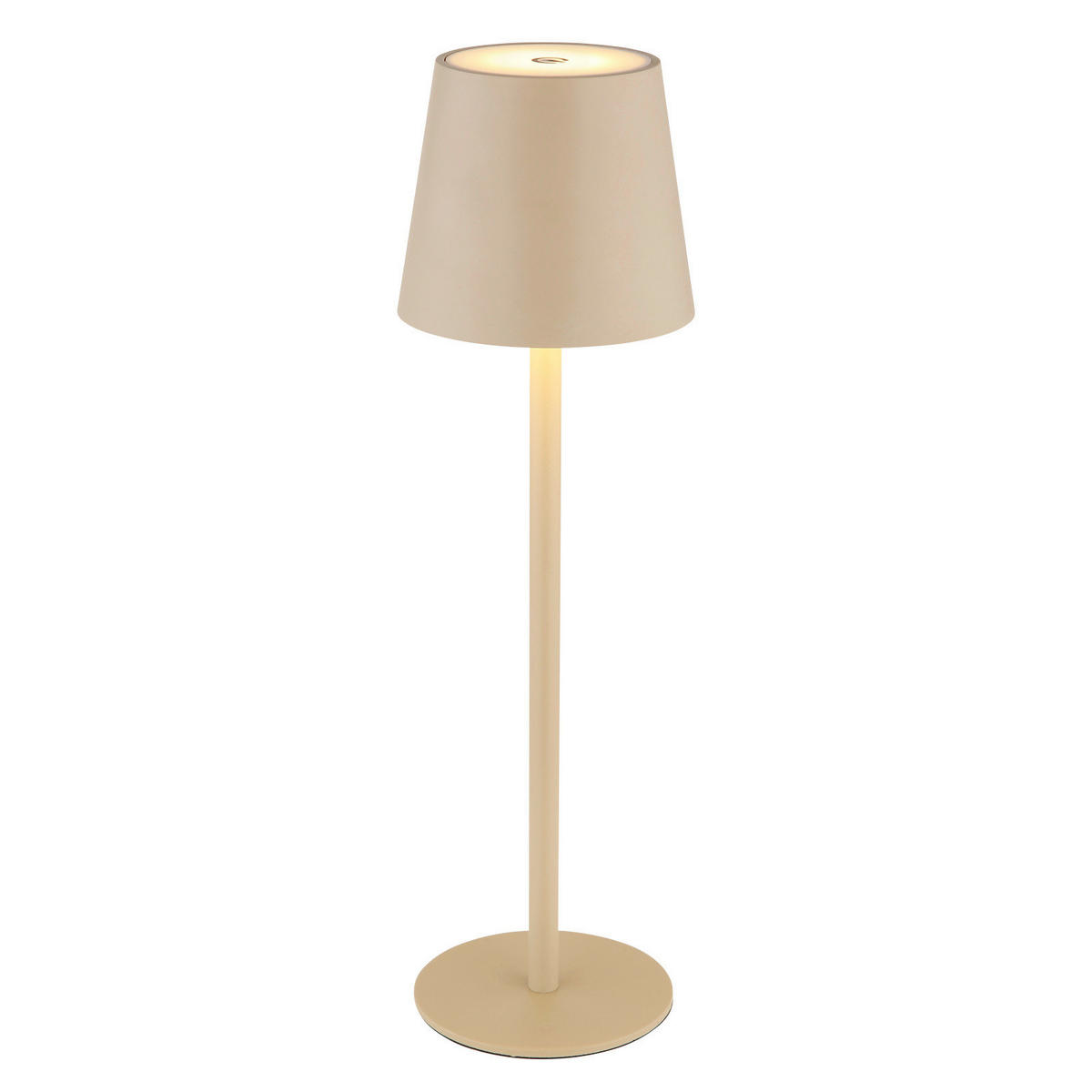 AKKU-TISCHLEUCHTE - Sandfarben/Opal, Trend, Kunststoff/Metall (10,6/36cm) - Globo
