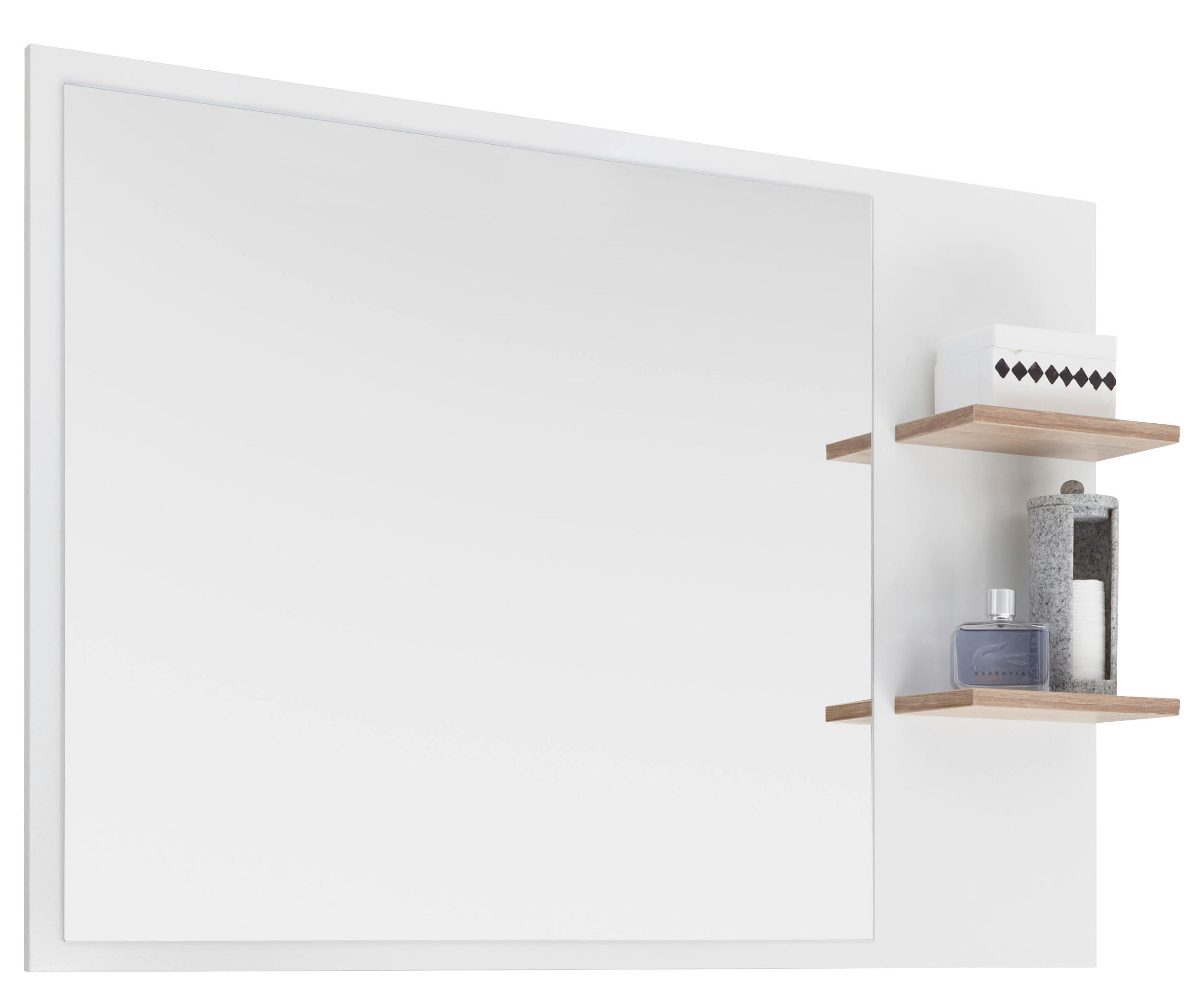 BADEZIMMERSPIEGEL 100,0/74,5/15,5 cm  - Eichefarben/Weiß, Design, Holzwerkstoff (100,0/74,5/15,5cm) - Xora