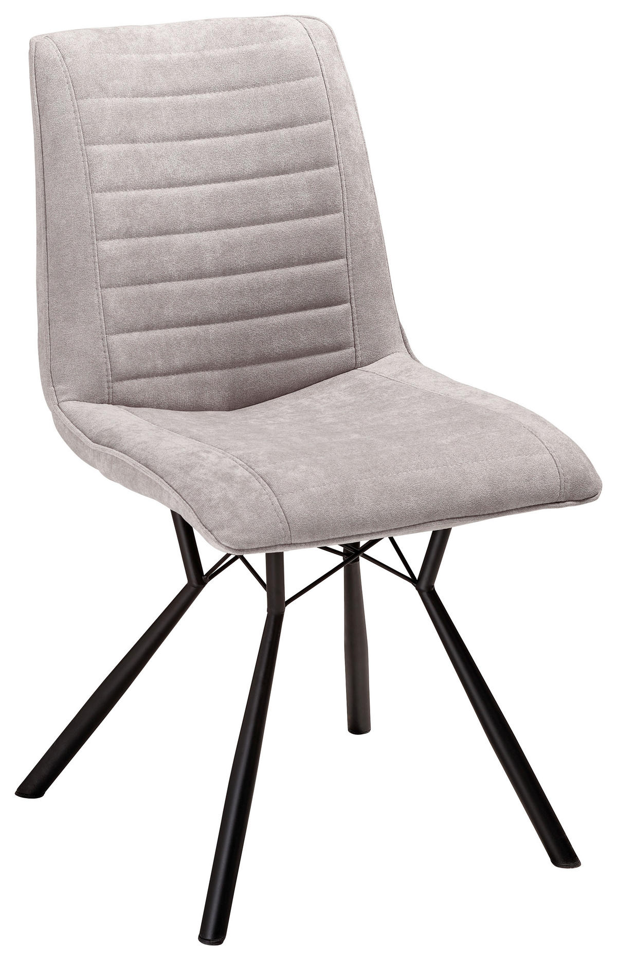 Scaun din metal, textil, negru, gri deschis,  - gri deschis/negru, Design, metal/textil (48/87/62,5cm) - Xora