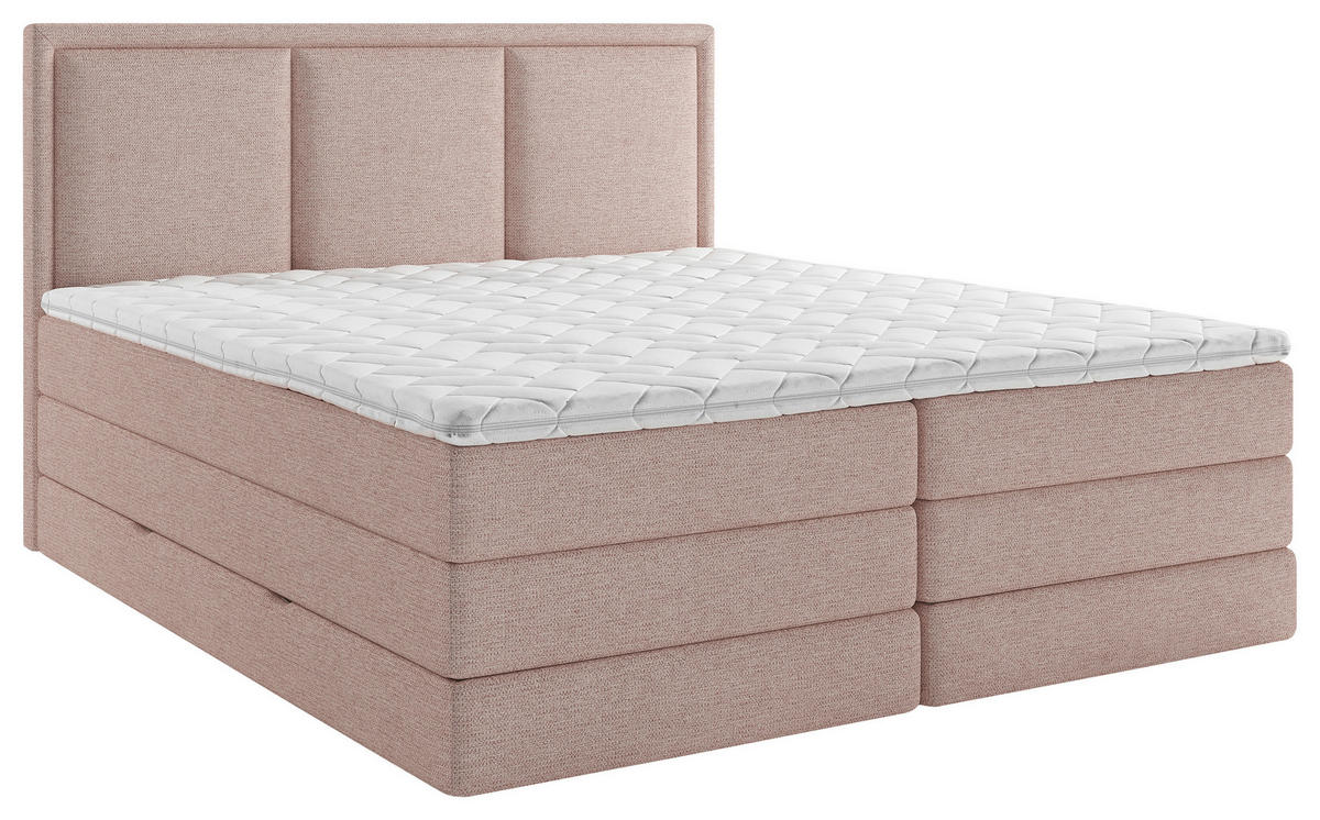 BOXSPRING KREVET    180/220 cm  - ružičasta/crna, Design, drvni materijal/tekstil (180/220cm) - MID.YOU