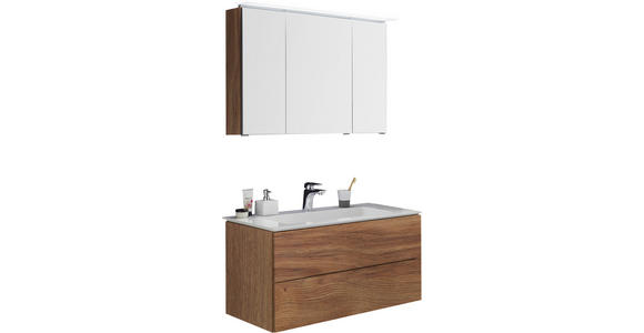 BADEZIMMER  in 91,2 cm  - Eichefarben, Design, Glas/Holzwerkstoff (91,2cm) - Dieter Knoll