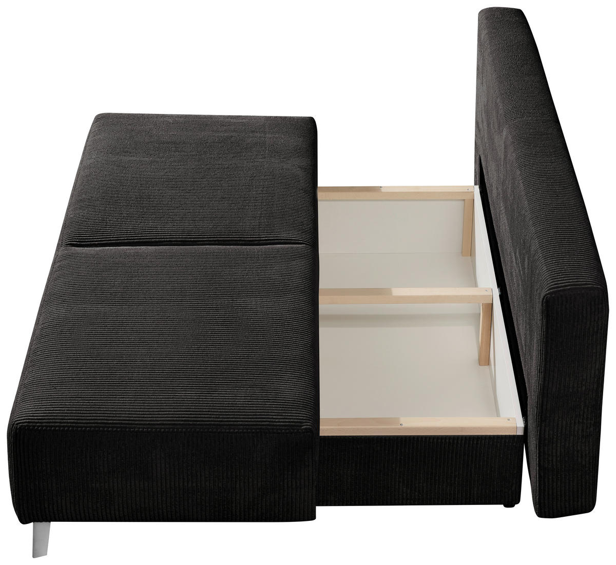 SCHLAFSOFA Cord Anthrazit, Grau  - Anthrazit/Grau, Modern, Textil/Metall (193/85/88cm) - Novel