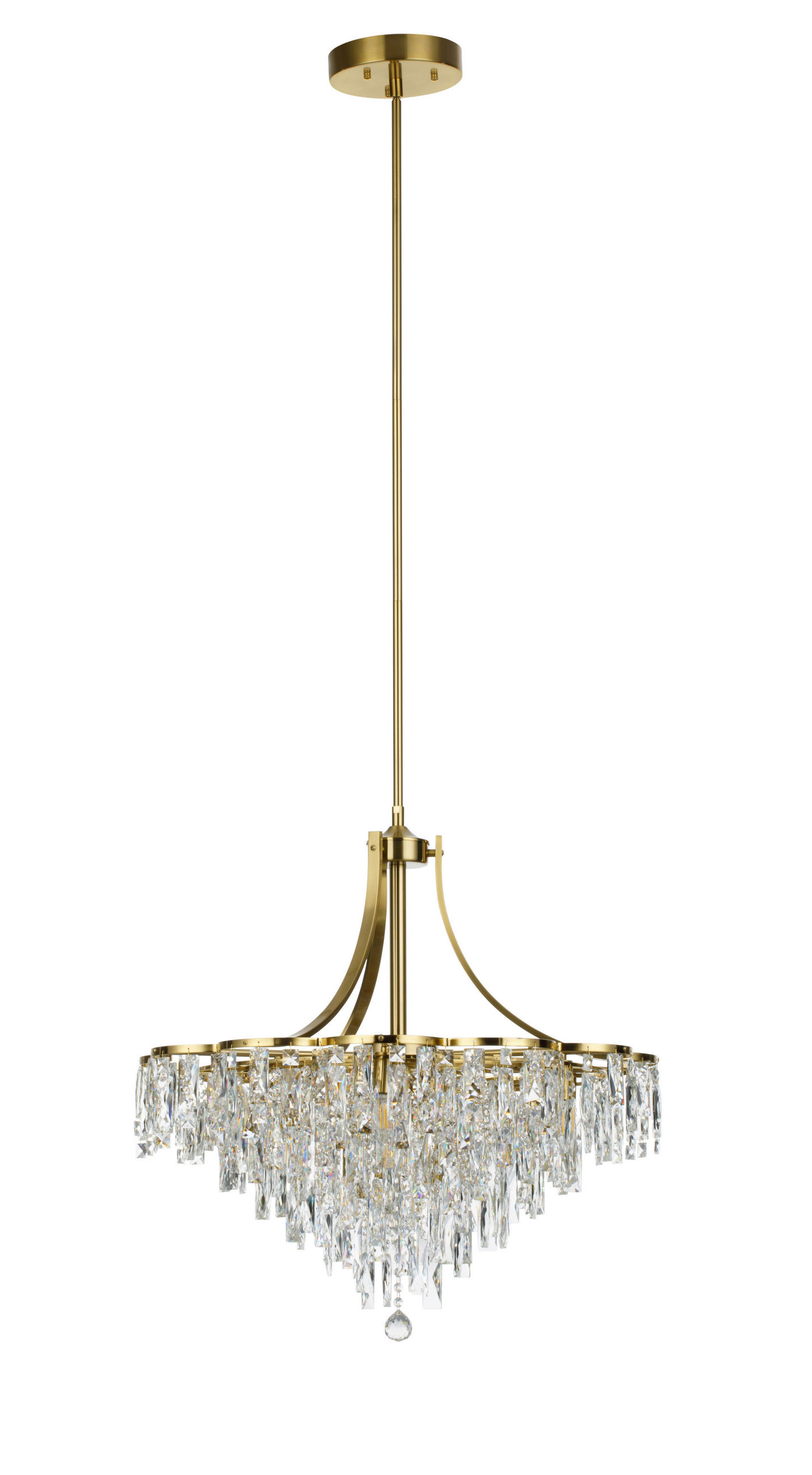 HÄNGELEUCHTE Aurelie 76/190 cm  - Klar/Goldfarben, Design, Glas/Metall (76/190cm) - Glandor