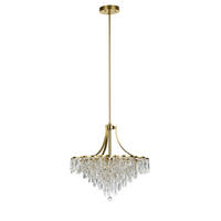 HÄNGELEUCHTE Aurelie 76/190 cm  - Klar/Goldfarben, Design, Glas/Metall (76/190cm) - Glandor