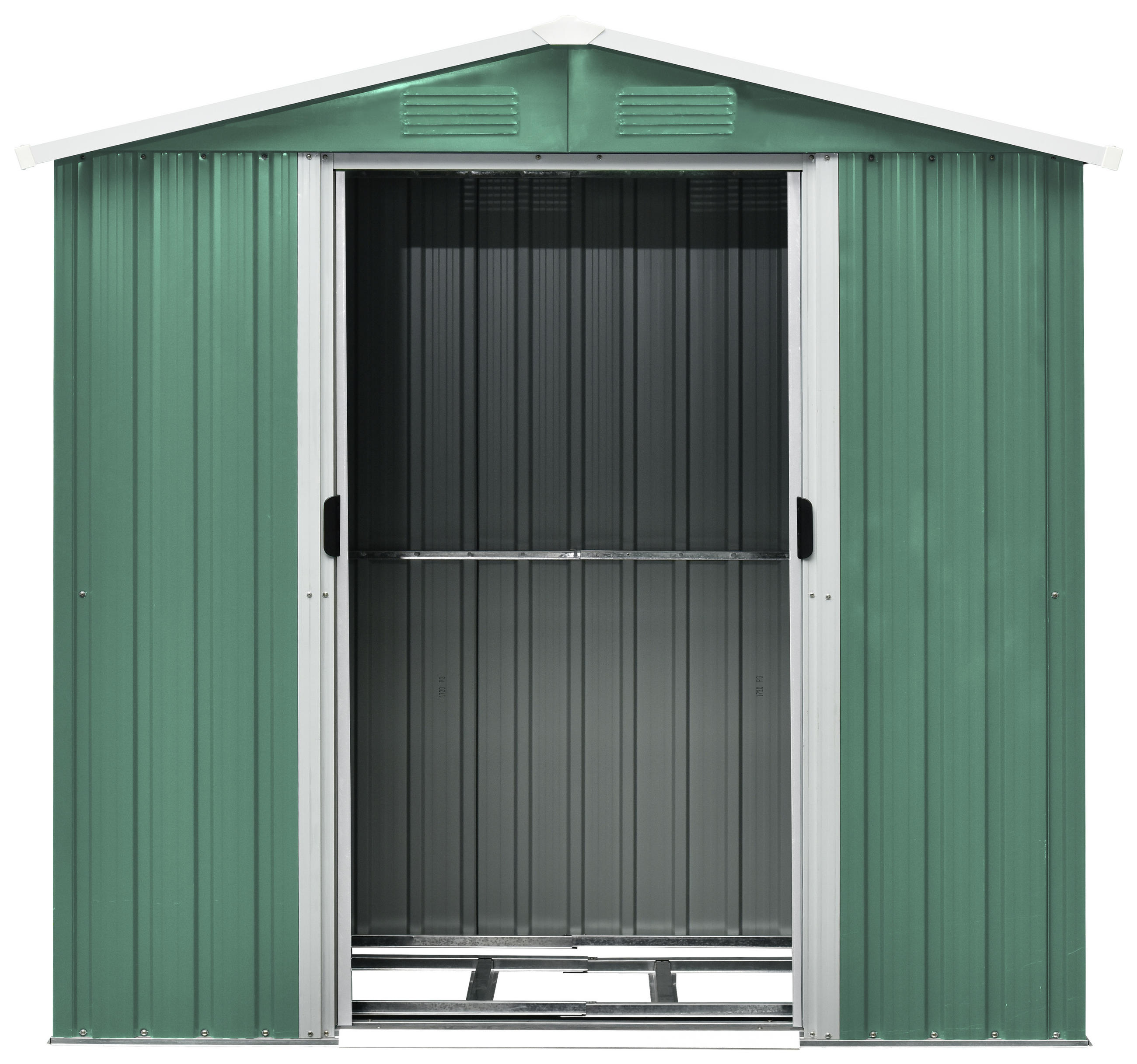 GERÄTEHAUS 194/184/110 cm  - Weiß/Grün, Basics, Metall (194/184/110cm)
