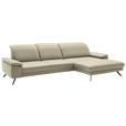 ECKSOFA in Echtleder Naturfarben  - Schwarz/Naturfarben, Design, Leder/Metall (332/193cm) - Dieter Knoll