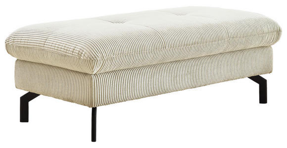 HOCKER in Textil Creme  - Creme/Schwarz, Design, Textil/Metall (132/45/68cm) - Carryhome