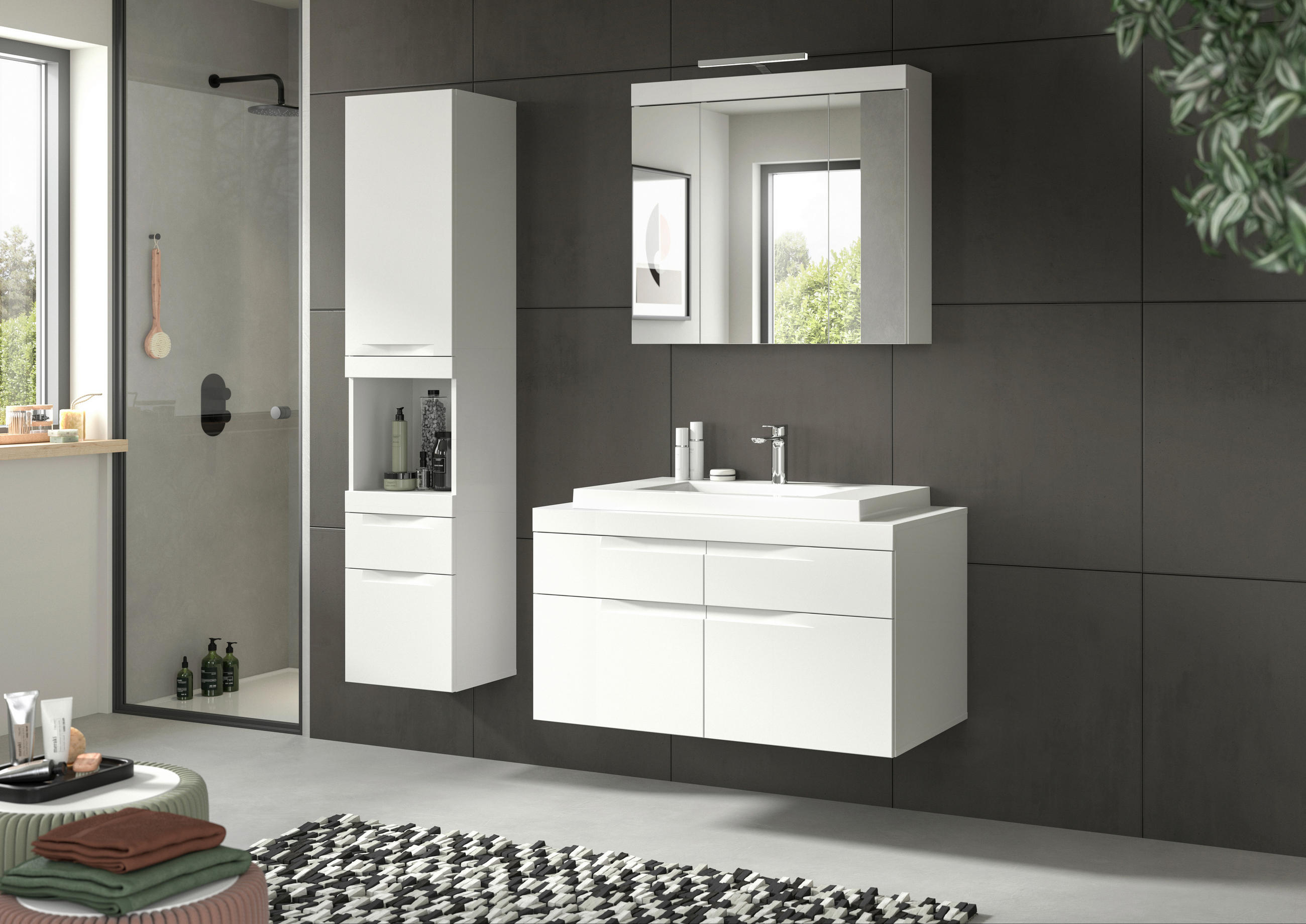 Mid.you Badezimmer Viana Weiß 153 cm
