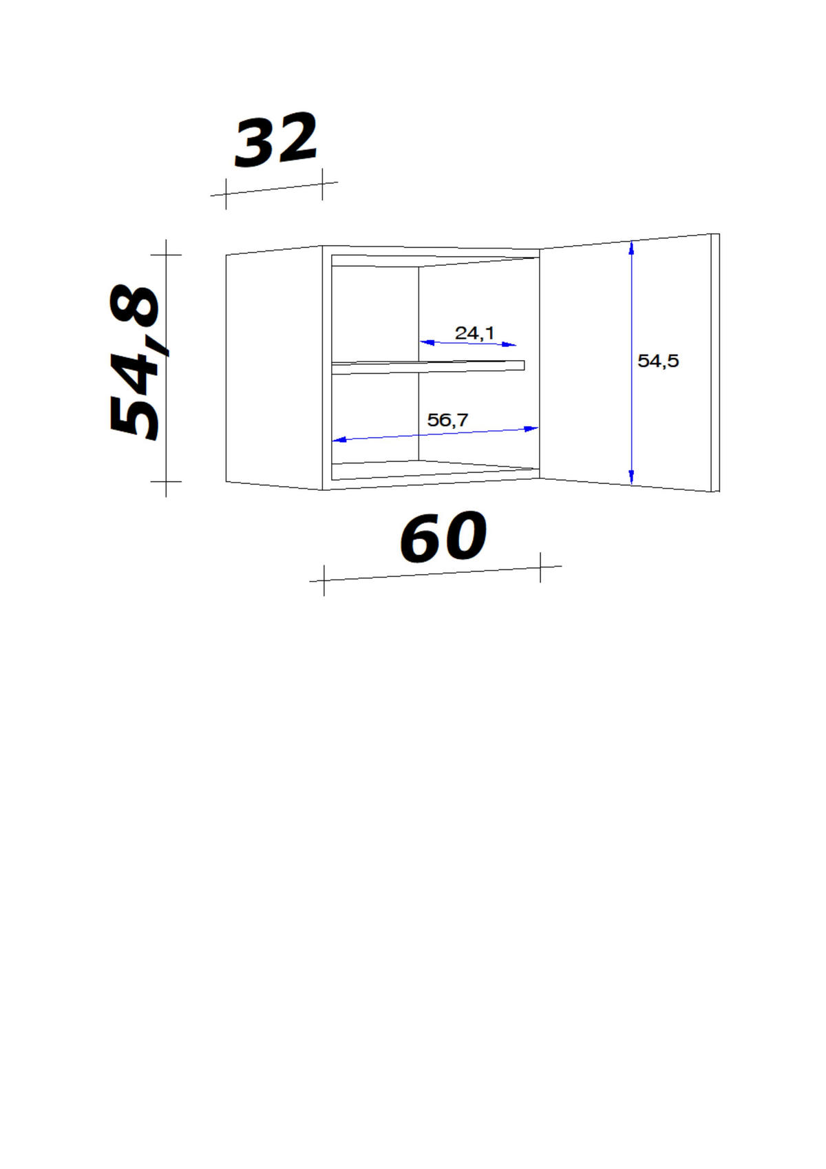 Küchenoberschrank in Weiß 60 cm breit kaufen