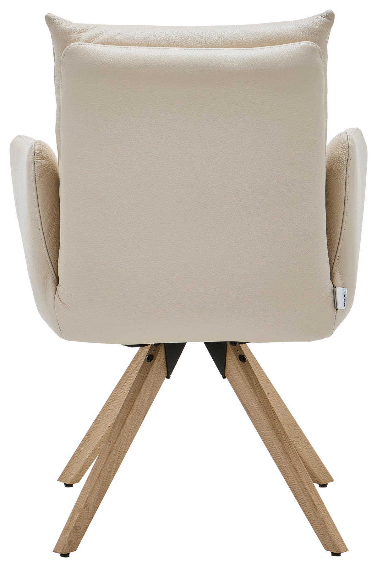 ARMLEHNSTUHL  in Echtleder pigmentiert  - Eichefarben/Beige, Design, Leder/Holz (59/85/67cm) - Welnova