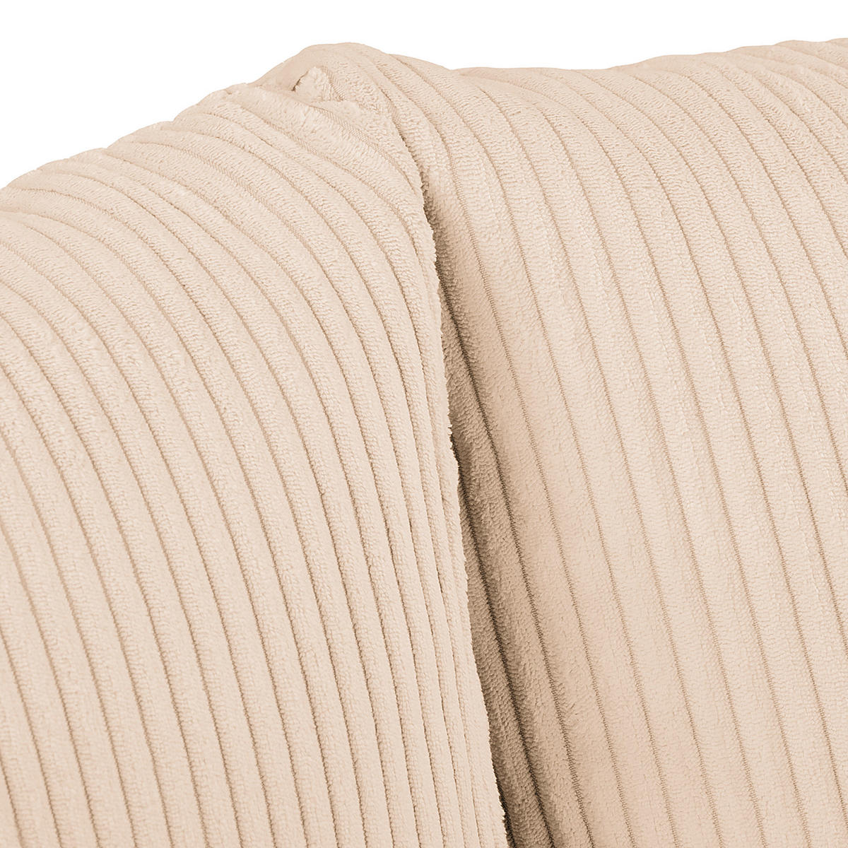 ECKSOFA Ariella in Cord Creme  231/161 cm  - Creme/Naturfarben, Design, Holz/Textil (231/161cm) - Livetastic