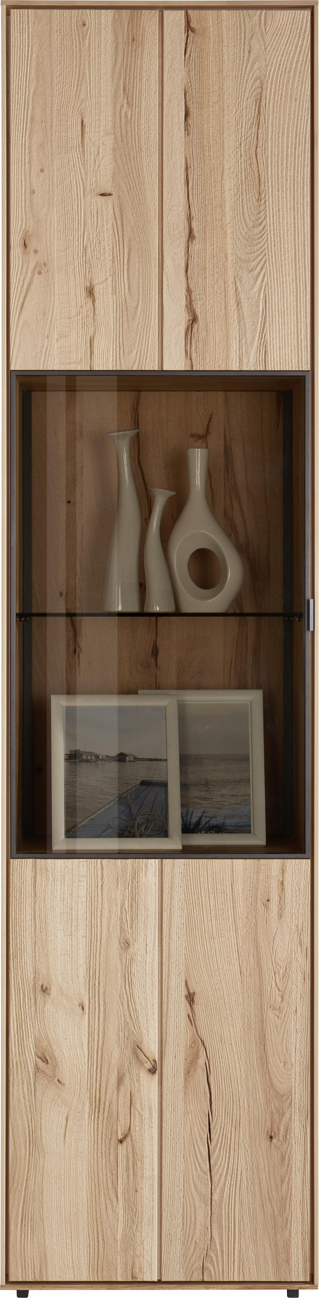 Vitrine in massiv Buche Buchefarben