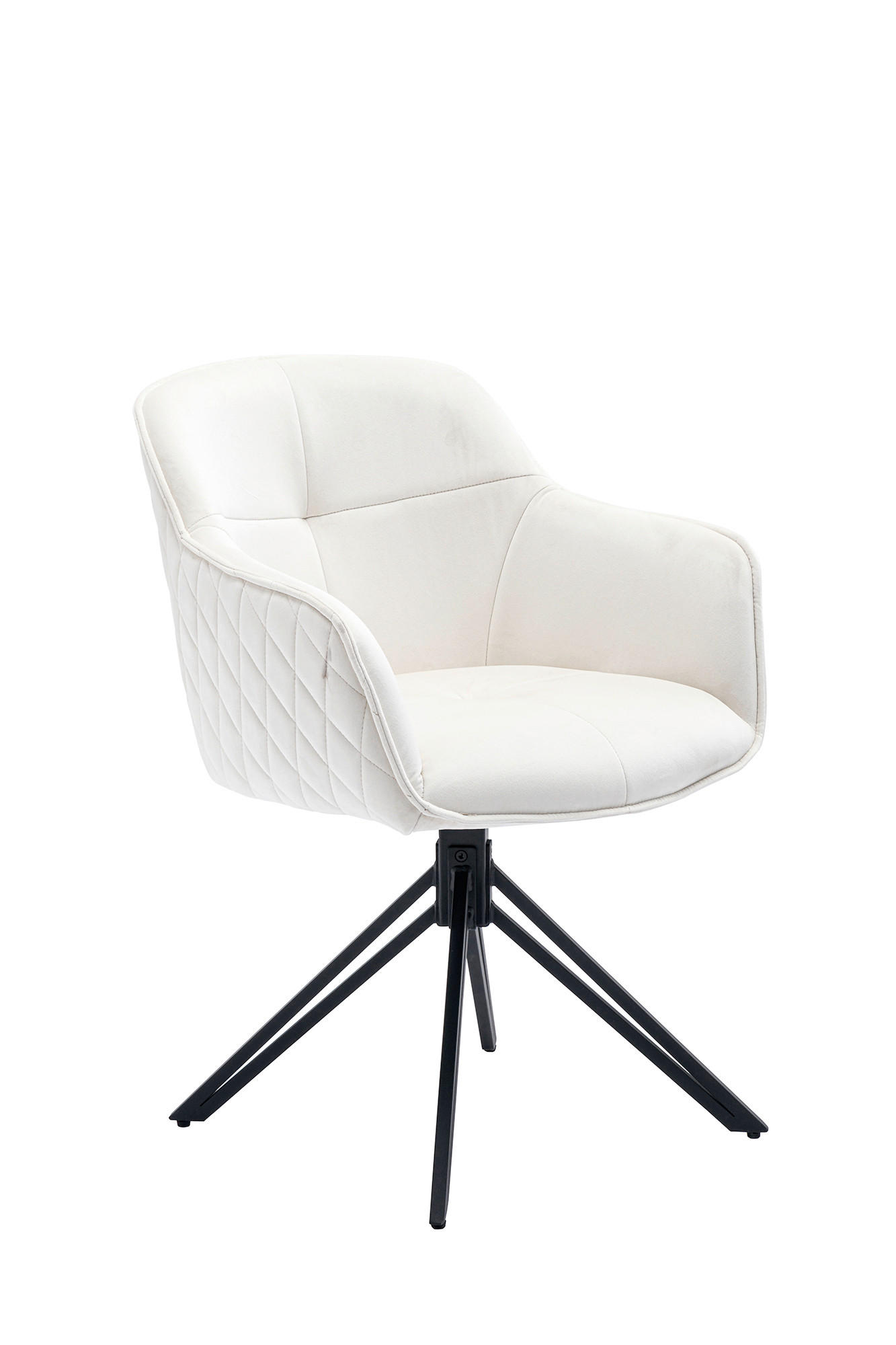 DREHSTUHL  in Samt Beige  - Beige/Schwarz, MODERN, Textil/Metall (59/83/60cm) - Livetastic