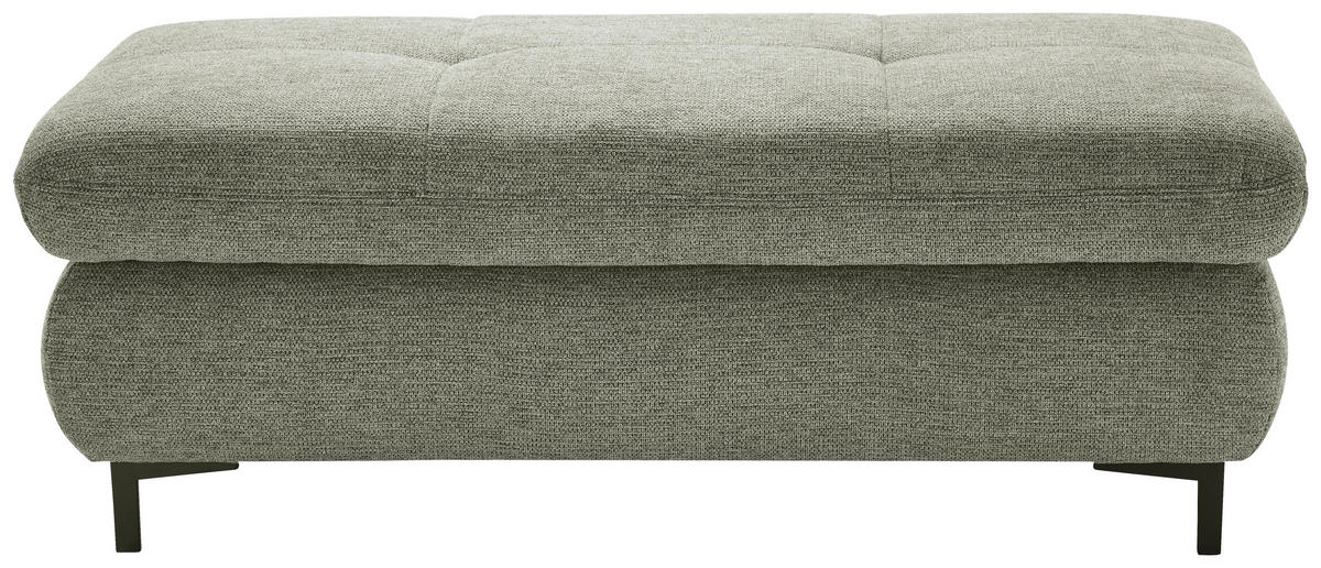 HOCKER Webstoff Grün  - Schwarz/Grün, KONVENTIONELL, Textil/Metall (129/49/64cm) - SetOne by Musterring